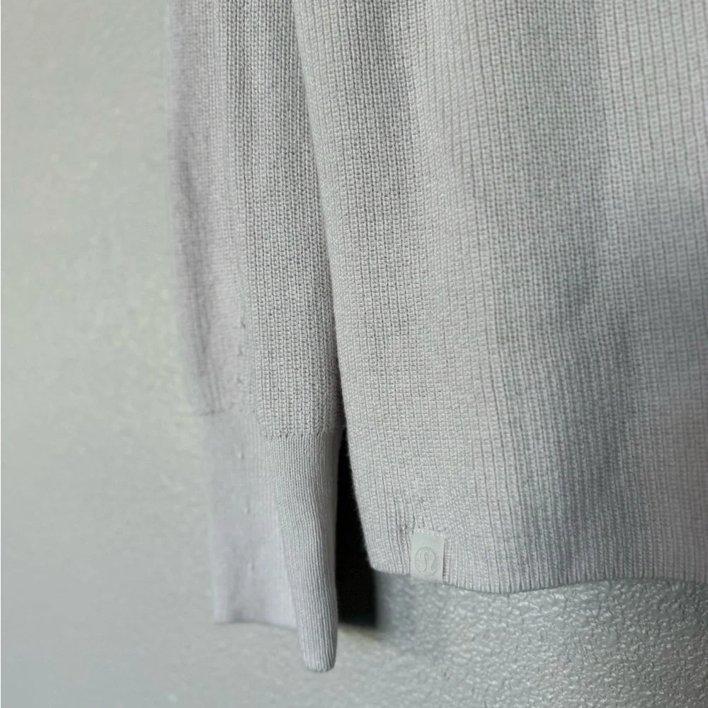 Lululemon Merino Wool-Blend Ribbed Crewneck Sweater White Opal 6